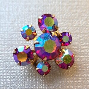Iridescent Rhinestone Brooch